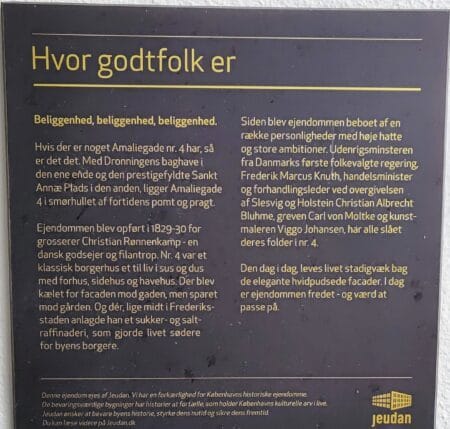 kulturarv historisk plade Amaliegade